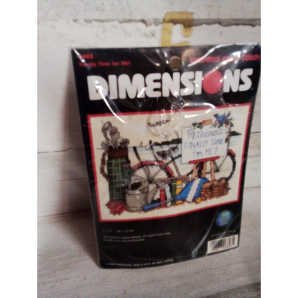 Dimensions Counted Cross Stitch Finally Time For Me 7 Inch X 5 In Dated 1999 New - Picture 3 of 11
